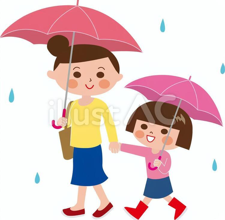 梅雨２ 梅雨,人物,家族のイラスト素材