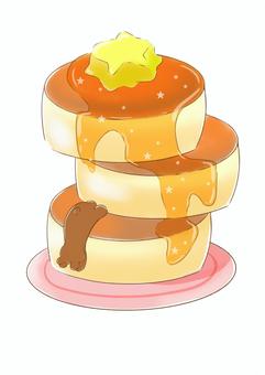 パンケーキ パンケーキ,アイコン,ポストカード,おやつ,メープルシロップ,クマ,バター,美味しそう,食欲,デザートのイラスト素材