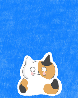 泣いている三毛猫ちゃん 三毛猫,かわいい,泣く,涙,悲しい,寂しい,怖い,恐怖,困る,不安のイラスト素材