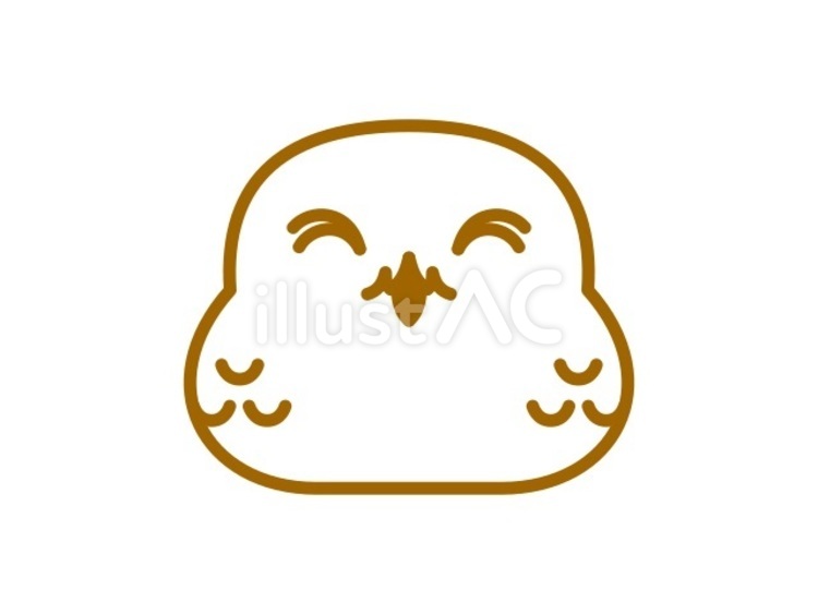 シロフクロウ正面　笑顔 シロフクロウ,動物,フクロウのイラスト素材