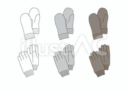 手袋の線画イラスト