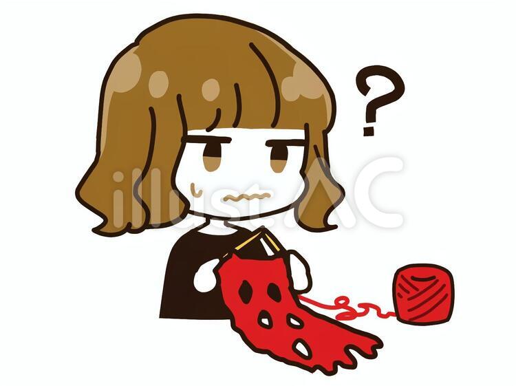 手編み　マフラー　失敗 手編み,マフラー,失敗のイラスト素材