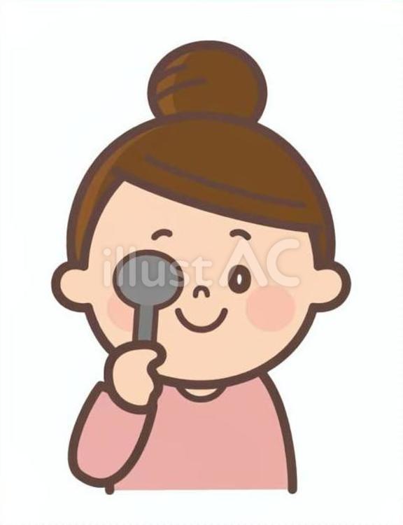 視力検査をしている女性 視力検査,健康診断,メガネ屋のイラスト素材