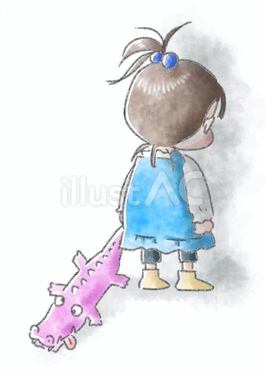 どよ〜ん 2歳,3歳,女の子のイラスト素材