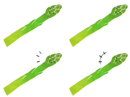 Illustration, asparagus, vegetables, character, 