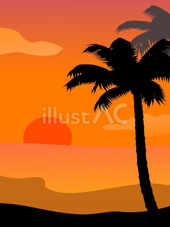 夕焼けの海 夕焼け,夕日,海のイラスト素材