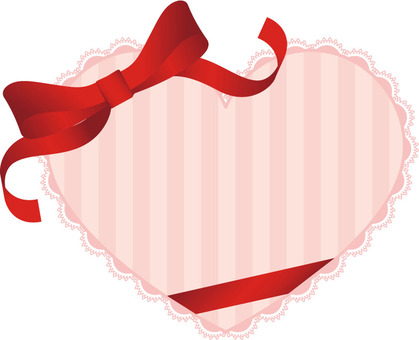 Heart and lace ribbon frame, tiny, pink, gift, JPG and PNG