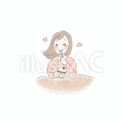 幸せそうに食べる女性