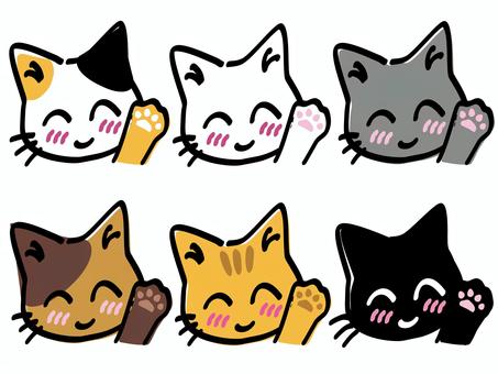 またねー!手を振る子猫_色ズレゆるい絵