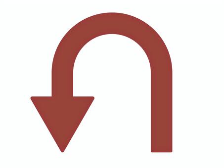 シンプルな矢印（Uターン・左下）02 矢印,uターン,左,アイコン,マーク,シンプルのイラスト素材