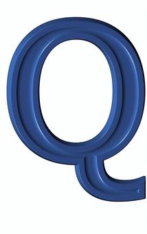 ３D加工アルファベット大文字素材青Q アルファベット,大文字,立体,3d,青,メイリオ,装飾文字,フォント,デザイン,アイコンのイラスト素材
