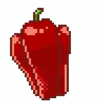 ドット絵の赤ピーマン ピーマン,赤ピーマン,パプリカ,野菜,ドット絵,食べ物,植物,ピクセルアート,かわいい,ゲームのイラスト素材