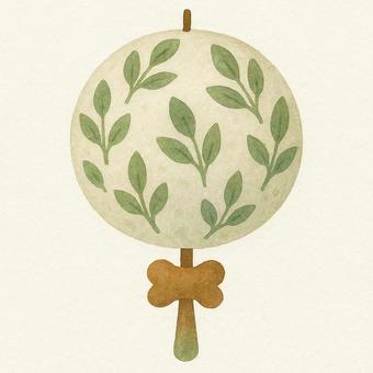 水彩の丸いぼんぼり