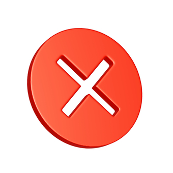 バツマークの注意マークの3Dアイコン2 バツ,注意,禁止,マーク,アイコン,ビックリマーク,エクスクラメーション,警告,削除,アラートのイラスト素材