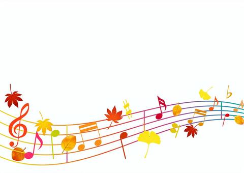 Musical notes and autumn leaves, , JPG, PNG and AI