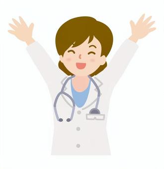 バンザイしている女医_上半身1 バンザイしている女医_上半身1 女医,医者,女性,女,聴診器,人物,上半身,バンザイ,両手,やる気のイラスト素材