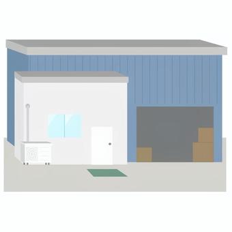 建物_工場(立体) 建物,工場,仕事,立体,３d,建築,ガラス,室外機,段ボール,シンプルのイラスト素材
