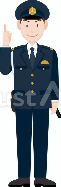 警察官 防犯 巡査　指差し 警察官,防犯,巡査のイラスト素材