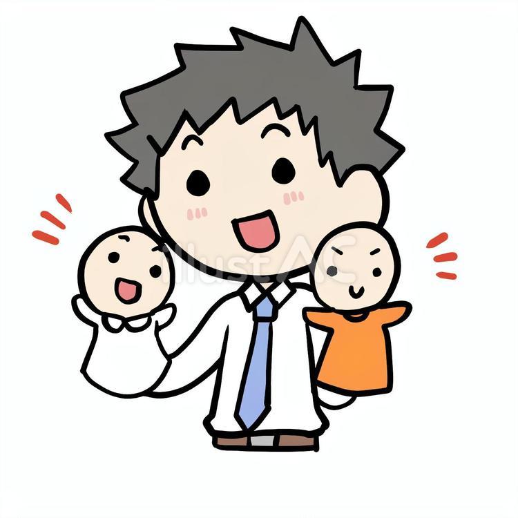 パペットと笑顔の男性 男性,笑顔,パペット人形のイラスト素材