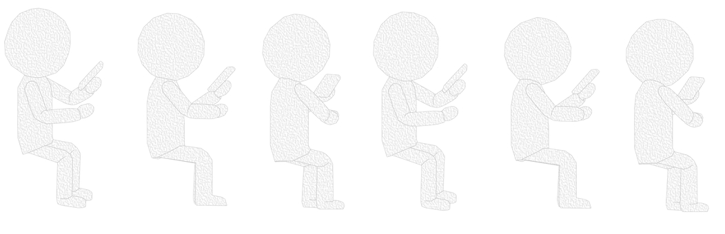 棒人間　ペパクラ風　座ってスマホを見る スマートフォン,スマホ,ネット,インターネット,メール,観る,視聴,座る,人間,人のイラスト素材