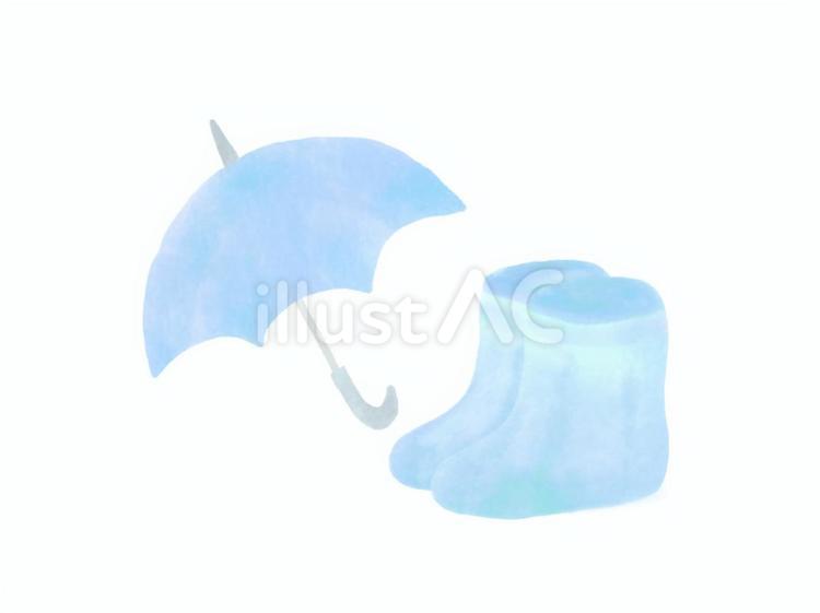 長靴と傘 長靴,傘,梅雨のイラスト素材