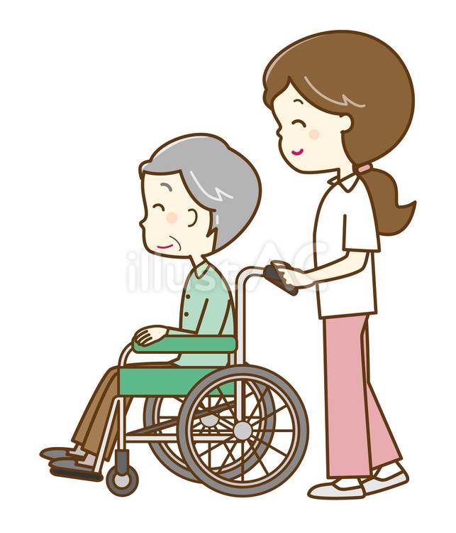 介護　車椅子 介護,車椅子,おじいさんのイラスト素材