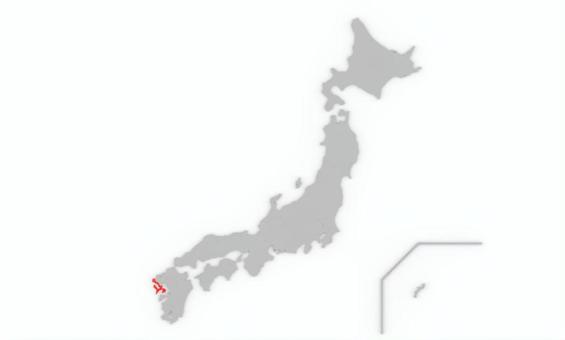 日本_長崎県 長崎県,日本,地図,都道府県,立体,強調,県,全国,日本列島,国土のイラスト素材