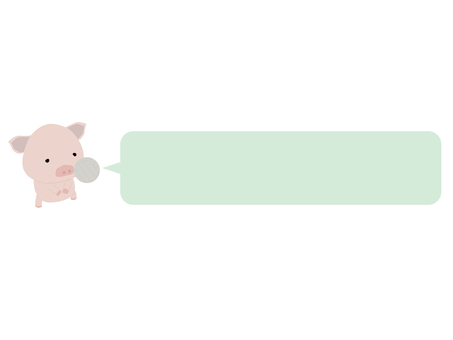 バレーボール_豚 バレーボール,ブタ,動物,かわいい,スポーツ,吹き出しのイラスト素材