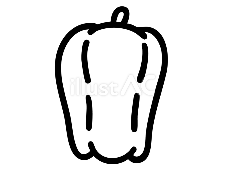 線画のピーマン 線画,野菜,ピーマンのイラスト素材