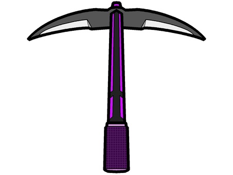 ピッケルのアイコン『紫』 ピッケル,工具,採掘,鉱石,採取,道具,モチーフ,カラー,アイテム,装備のイラスト素材