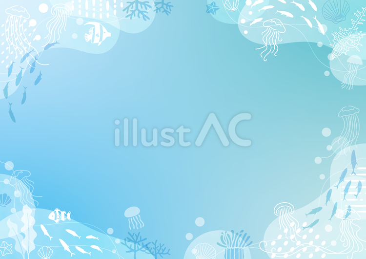 幻想的な海と魚の背景イラスト - No: 26584791｜無料イラスト・フリー素材なら「イラストAC」