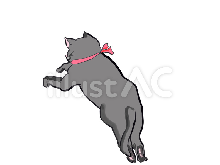 黒猫後ろ姿 猫,子猫,ペットのイラスト素材
