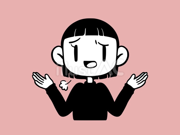 やれやれ 女性,女,女の子のイラスト素材