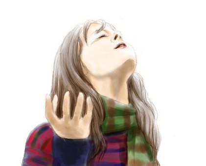 一名女子抬頭, JPG 一名女子抬頭, 女子, 人物, 臉朝上, JPG