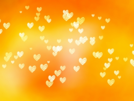 手描きハートの黄色背景　透過あり ハート,背景,エフェクト,パーティクル,ガーリー,黄色,可愛い,光,ロマンチック,幻想的のイラスト素材