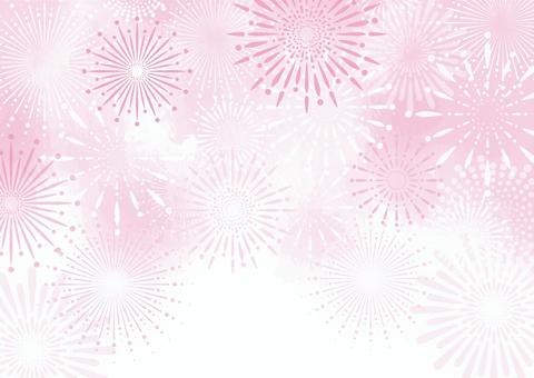 花火　フレーム11A 花火,夏,背景,フレーム,綺麗,風流,カラフル,ポップ,ピンクのイラスト素材
