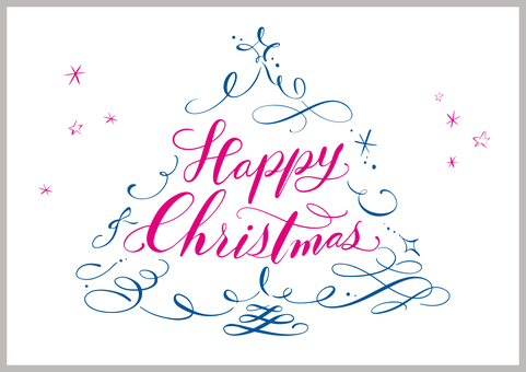 クリスマスツリー_カリグラフィー/文字 クリスマスツリー_カリグラフィー/文字 クリスマス,ハッピークリスマス,カリグラフィー,christmas,happychristmas,文字,レタリング,手描き,メッセージカード,手書きのイラスト素材