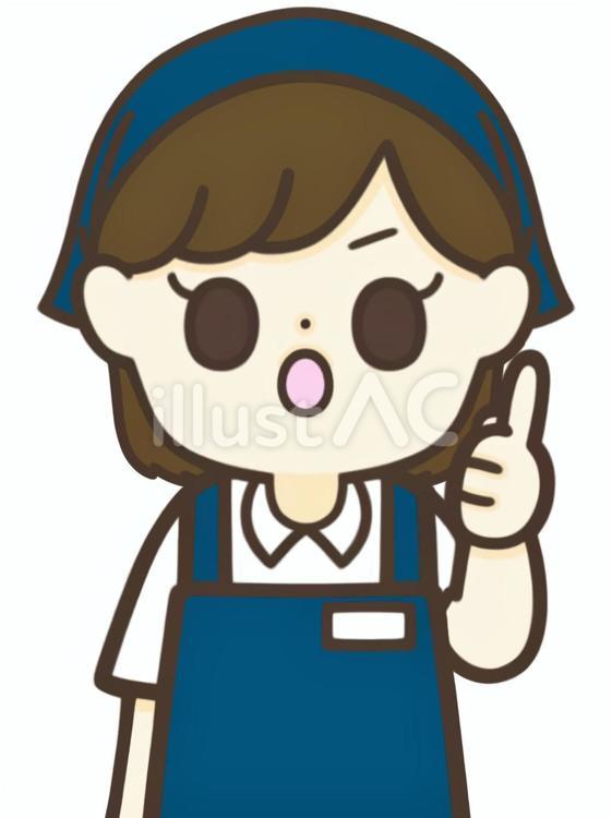 注意、説明をする女性店員 女性,店員,スタッフのイラスト素材