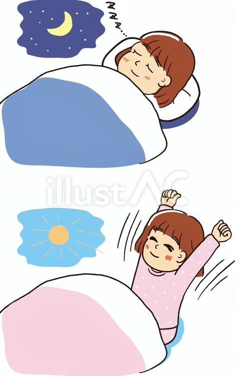 快眠の女の子 子供,女児,小学生のイラスト素材