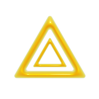 ぷっくりした黄色い三角形の3Dアイコン 三角形,フレーム,3d,立体,マーク,アイコン,可愛い,フェミニン,枠,キュートのイラスト素材