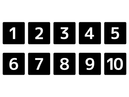 数字ボタンアイコンセット1-10 数字ボタンアイコンセット1-10 数字,ナンバー,10,カウント,アイコン,ボタン,ランキング,順位,番号,記号のイラスト素材