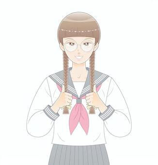 Illustration, female, school uniform, illustration, JPG and PNG