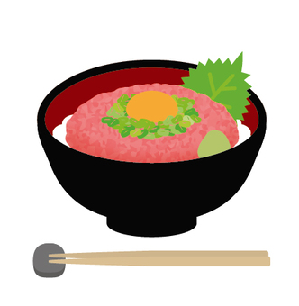 Rice bowl on rice bowl, JPG, PNG and AI Rice bowl on rice bowl, negitoro on a bowl, bowl, tuna, JPG, PNG and AI