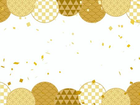 正月和風年賀状 年賀状,和柄,和風,正月,可愛い,美しい,ベクター,紙吹雪,パーティー,お祝いのイラスト素材