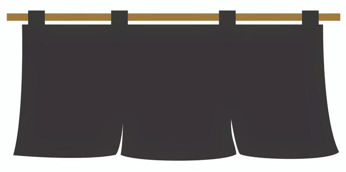 3枚生地の黒色ののれん 暖簾,無地,黒色,お店,看板,店先,入り口,商売,和風,日本のイラスト素材