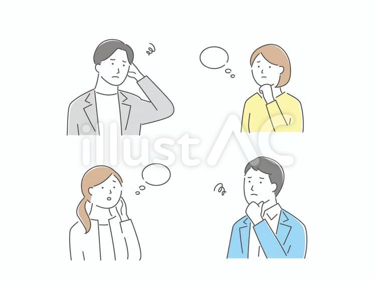 働き方（２２）困った ビジネス,男性,女性のイラスト素材