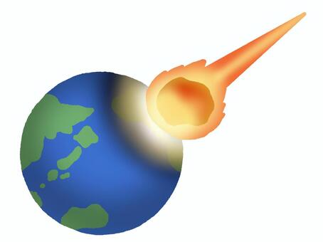 隕石衝突 隕石,衝突,地球,滅亡,宇宙,天体,惑星,石,炎,爆発のイラスト素材
