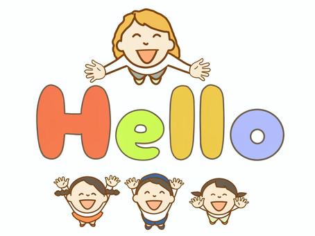 英会話　Hello 英会話,英語,子供,英会話教室,講師,教師,外国人,小学生,挿絵,イラストのイラスト素材