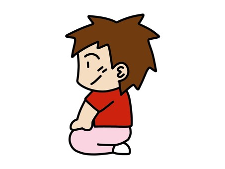 正座する男の子のイラスト 正座,男の子,子供,イラスト,礼儀,挨拶,丁寧,マナー,座る,しつけのイラスト素材