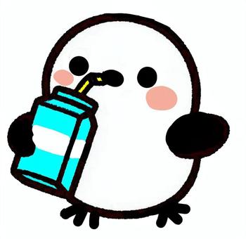 Long-tailed tit drinking milk, JPG Long-tailed tit drinking milk, shimaenaga, bird, milk, JPG